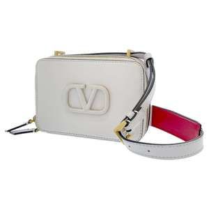Valentino Garavani V Sling Camera Leather Shoulder Bag White